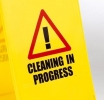 Caution Cleaning in Progress Sign