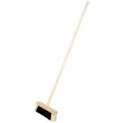 12" Sweeping Brush Black White - Wooden sweeping brush-