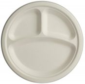 Compostable Plate 10" Sugarcane 3 Compartment