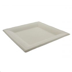 Compostable Sugarcane Square Plate 8"