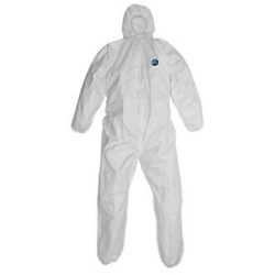 Tyvek type coverall suit with hood ppe