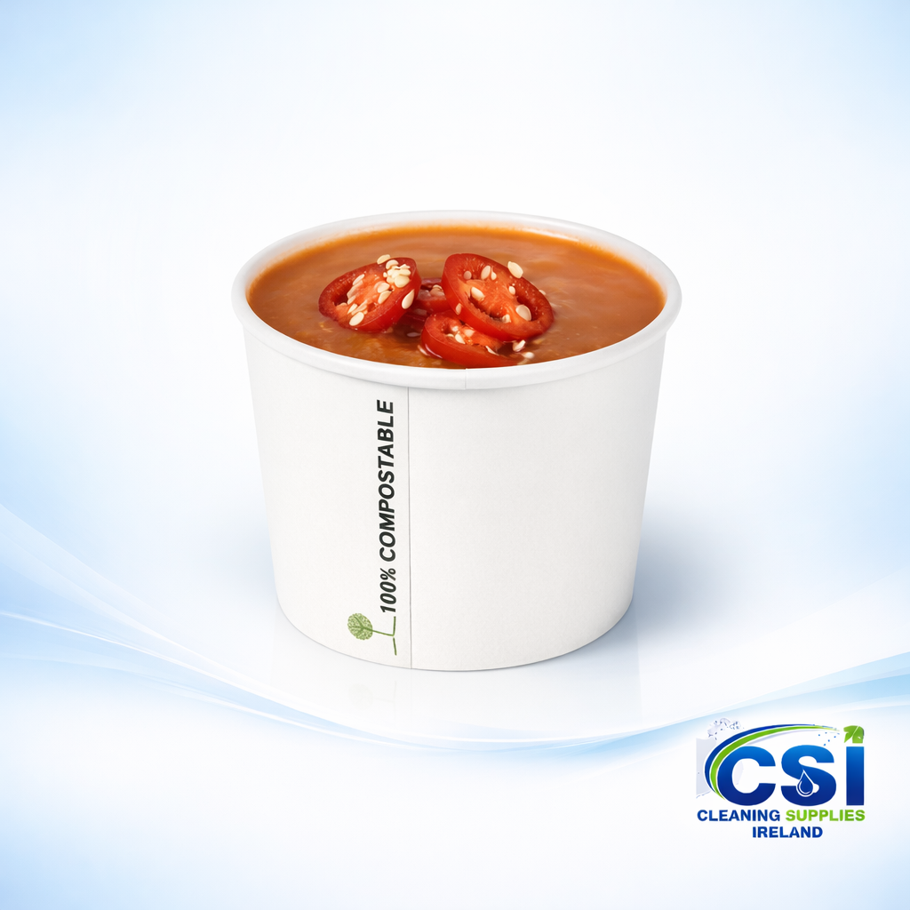 500 Pack of 12oz Compostable Soup Cups for Hot Food and Ice Cream