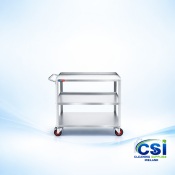 Professional 3 Tier Stainless Steel Trolley with Lockable Castors for Catering and Medical Use Ireland