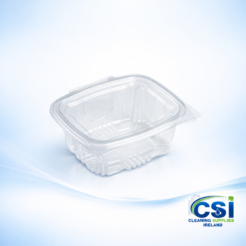 Bulk Case of 900 500cc Square Clear Plastic Salad Containers