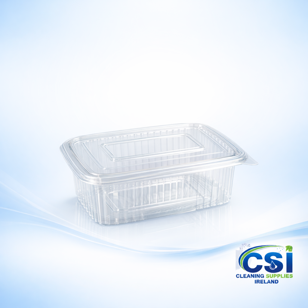 Bulk Box of 400 750cc Square Salad Plastic Containers for Catering
