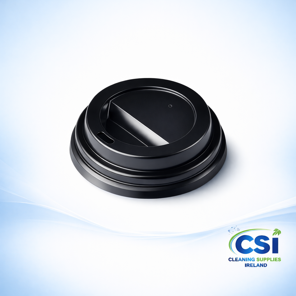 8oz Black Sip Lids for Takeaway Hot Coffee Cups