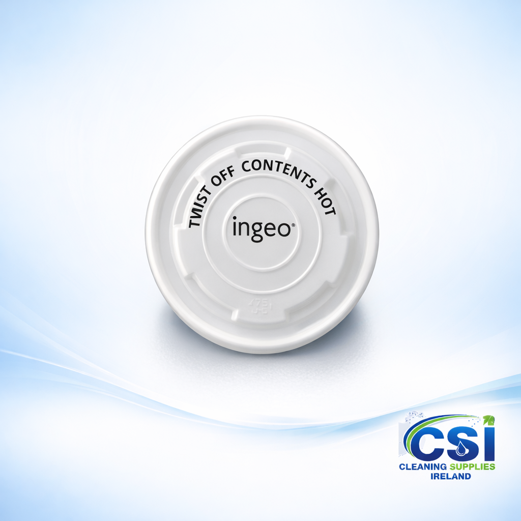 1000 Pack of 8oz Compostable Coffee Cup Lids in Clear and White Made from CPLA