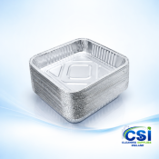 Large Foil Food Trays - 9 x 9X2 Square Aluminum (200 Pack)