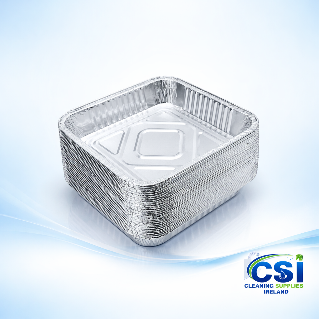 Large Foil Food Trays - 9 x 9X2 Square Aluminum (200 Pack)