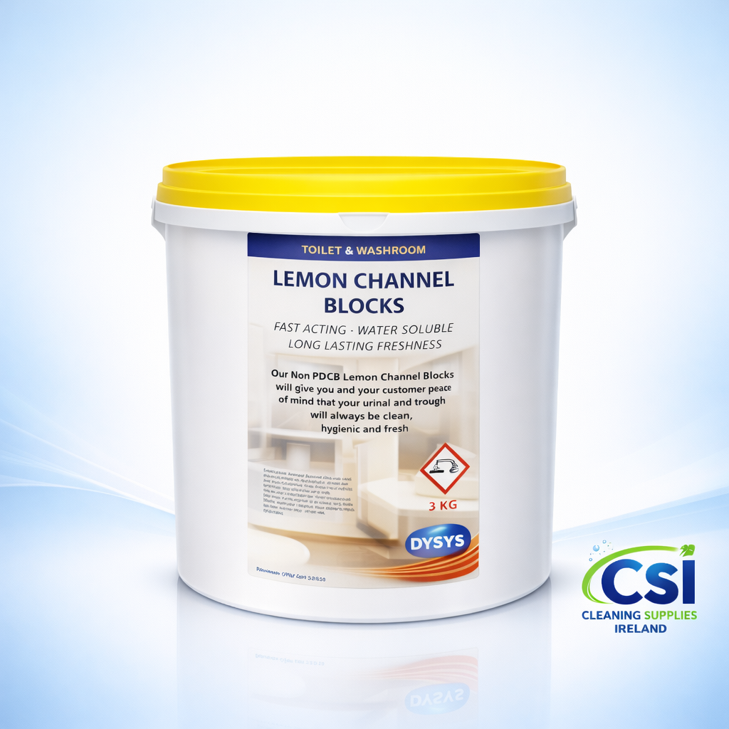 Lemon Channel Blocks – 3kg Bucket (Approx 145 Urinal Cubes)