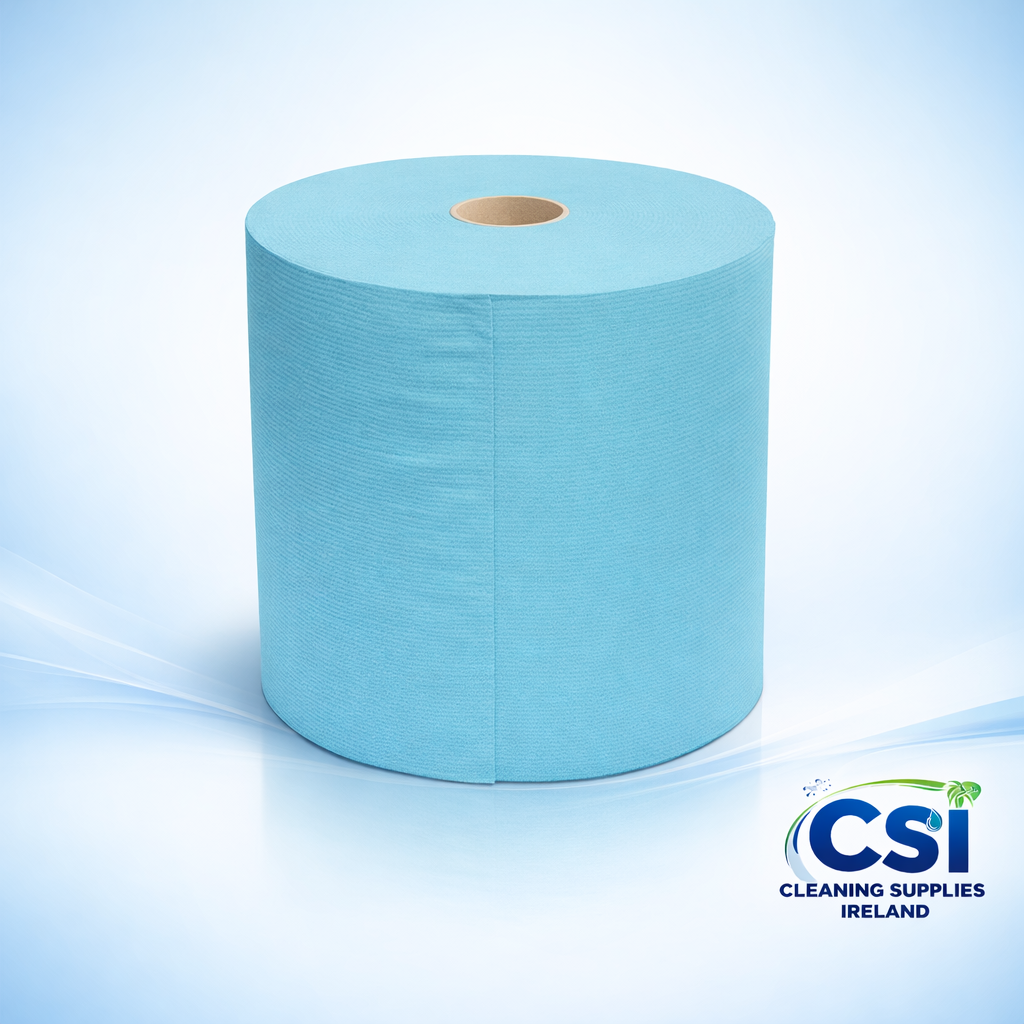 Case of 6 Autocut Hand Towel Rolls 2-Ply 150m in Blue and White