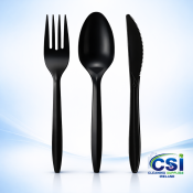Heavy Duty Black Reusable Cutlery Set