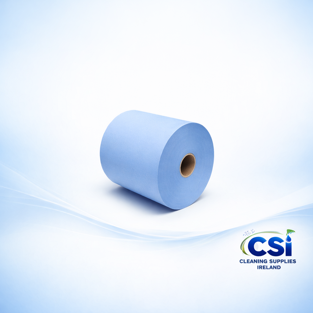 Blue Paper Roll 2ply Embossed Centrefeed 6 Pack for Kitchens and Garages