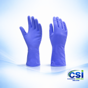 Blue Rubber Gloves 12 Pairs Pack
