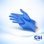 Blue Vinyl Gloves - Lightly Powdered (Medium) - Case of 1000