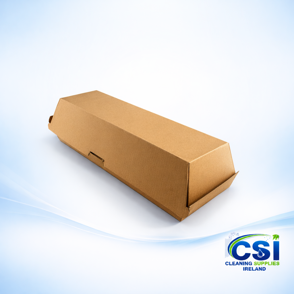 Bulk Case of 200 Brown Kraft Compostable Hotdog Boxes for Takeaway