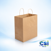 Brown Paper Kraft Carrier Bags with Handles - 250 Pack