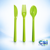 Bio Green Reusable Knives Forks and Dessert Spoons for catering and food service Ireland