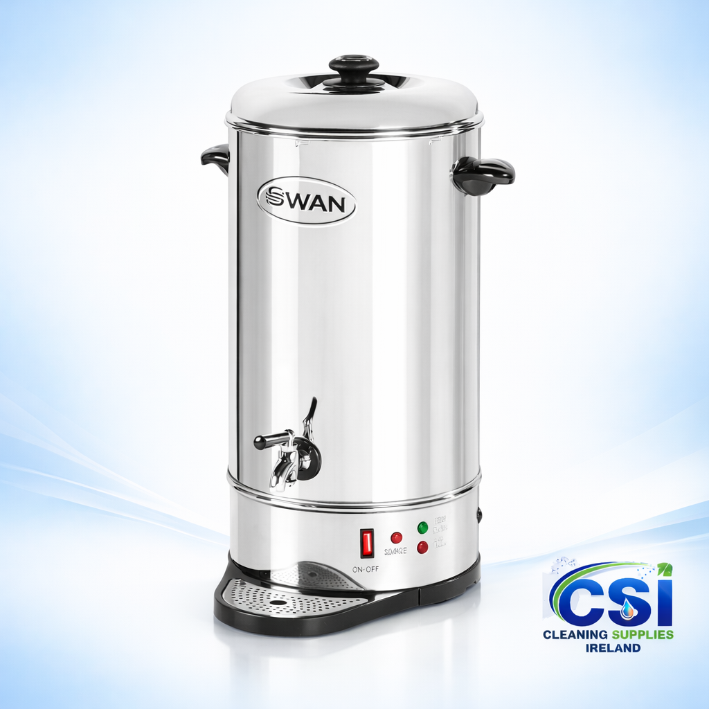 Burco 26 litre water urn in polished stainless steel for professional catering