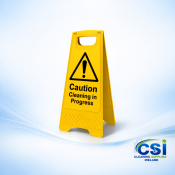 Caution Cleaning in Progress Sign - A-Frame (Yellow)