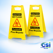 Caution Wet Floor Safety Sign 2 Pack Bright Yellow A-Frame Double Sided Ireland
