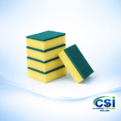 Cleaning Sponge Scourer 10 Pack Green and Yellow Pot Scrub Sponges Ireland