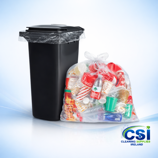 Strong Clear Refuse Sacks $$26 \times 44$$ Inches 200 Pack for Commercial Waste