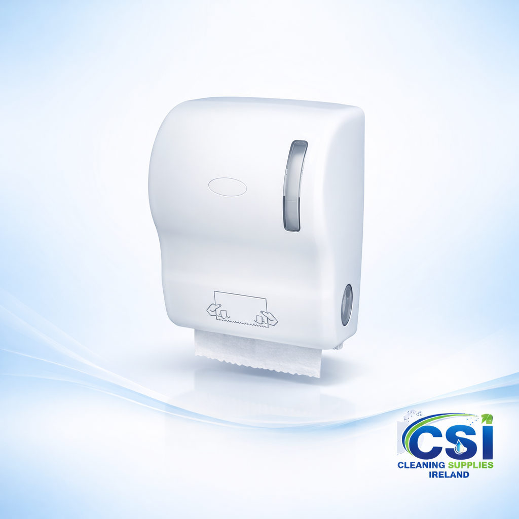 White ABS manual autocut paper towel dispenser wall mounted for commercial use