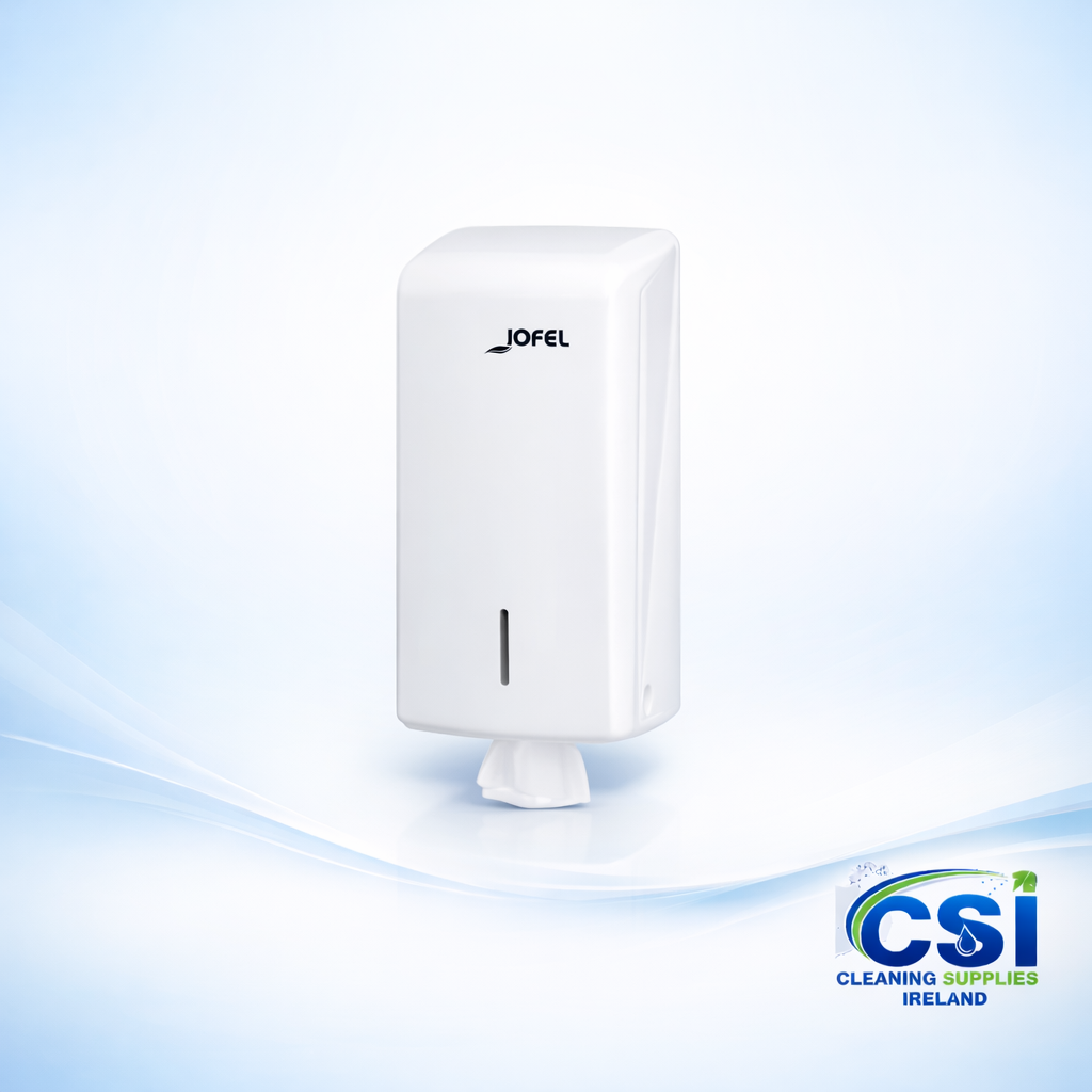 White ABS Matic twin toilet roll dispenser wall mounted for high traffic washrooms