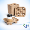 Compostable Cup Carrier Trays - 2 & 4 Cup Bulk Case