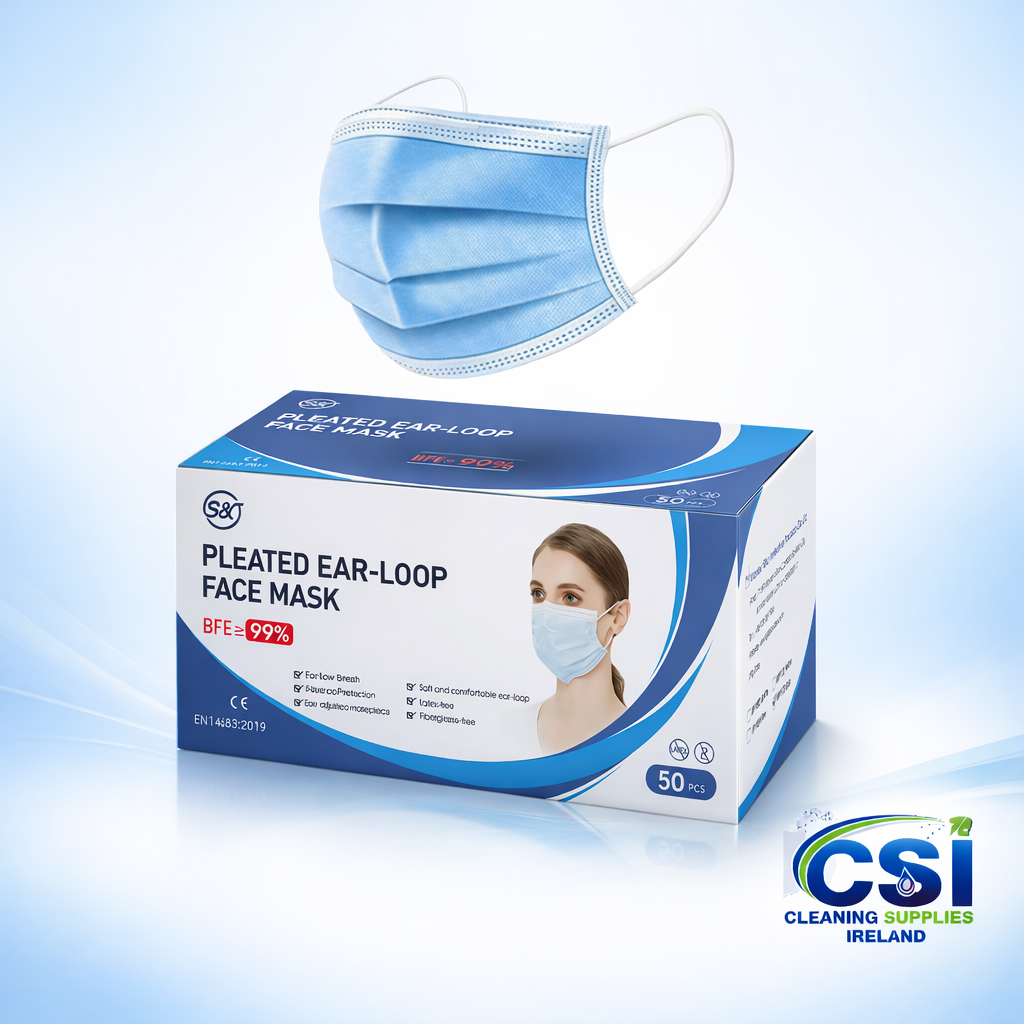 10 Pack of Blue Disposable Face Masks with Comfortable Ear Loops