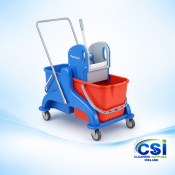 Double Mop Bucket & Trolley System – Complete Kit with Mop & Handle