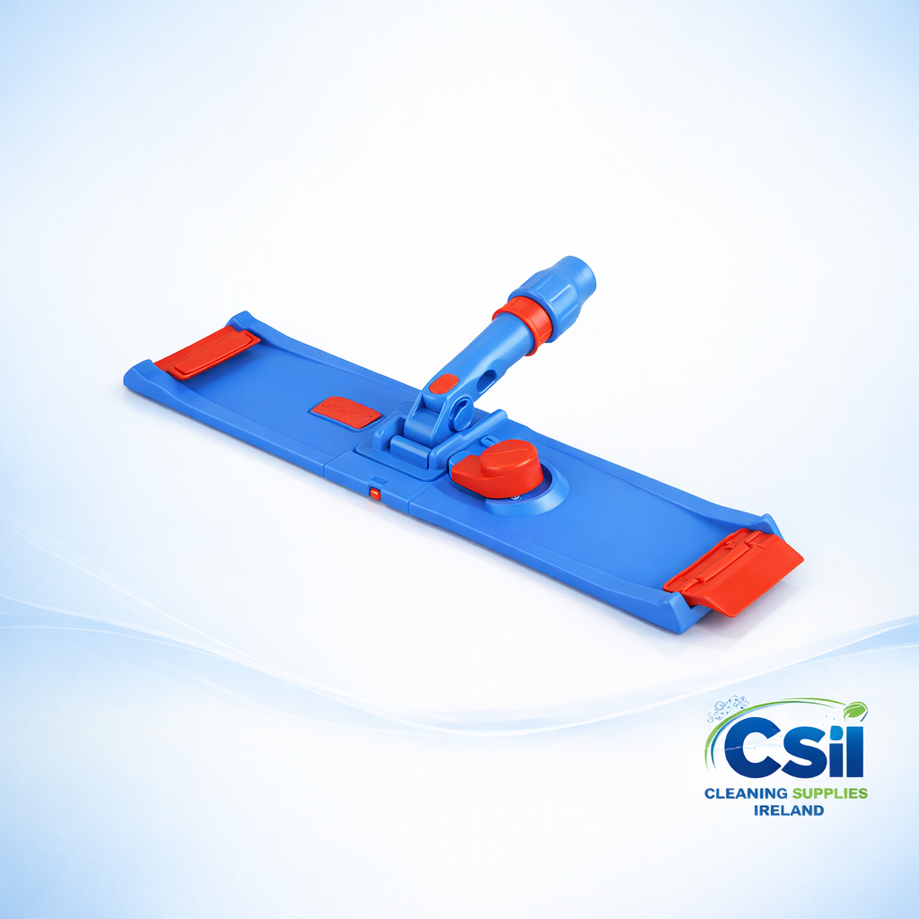 Professional 40cm flat mop frame with flap and pocket holder and foot operated release