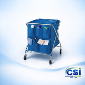 Folding Waste Cart - Janitorial Trolley with Sack
