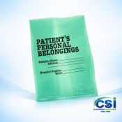 Patient Property Bags – Green, Large 25x39" (Case of 200) for Hospitals & Nursing Homes