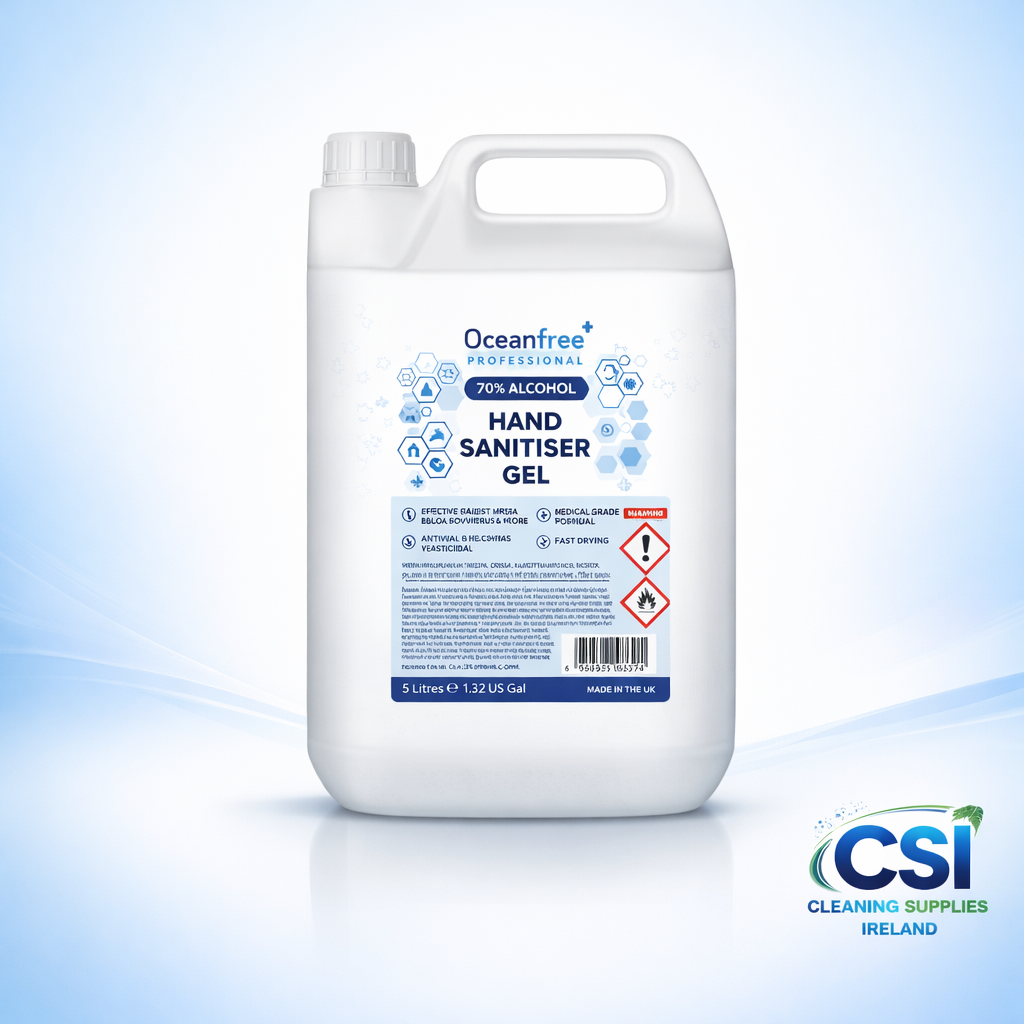 Hand Sanitiser Gel Refill 5 Litre 70% Alcohol with FREE Use Hand Sanitiser Sign Ireland