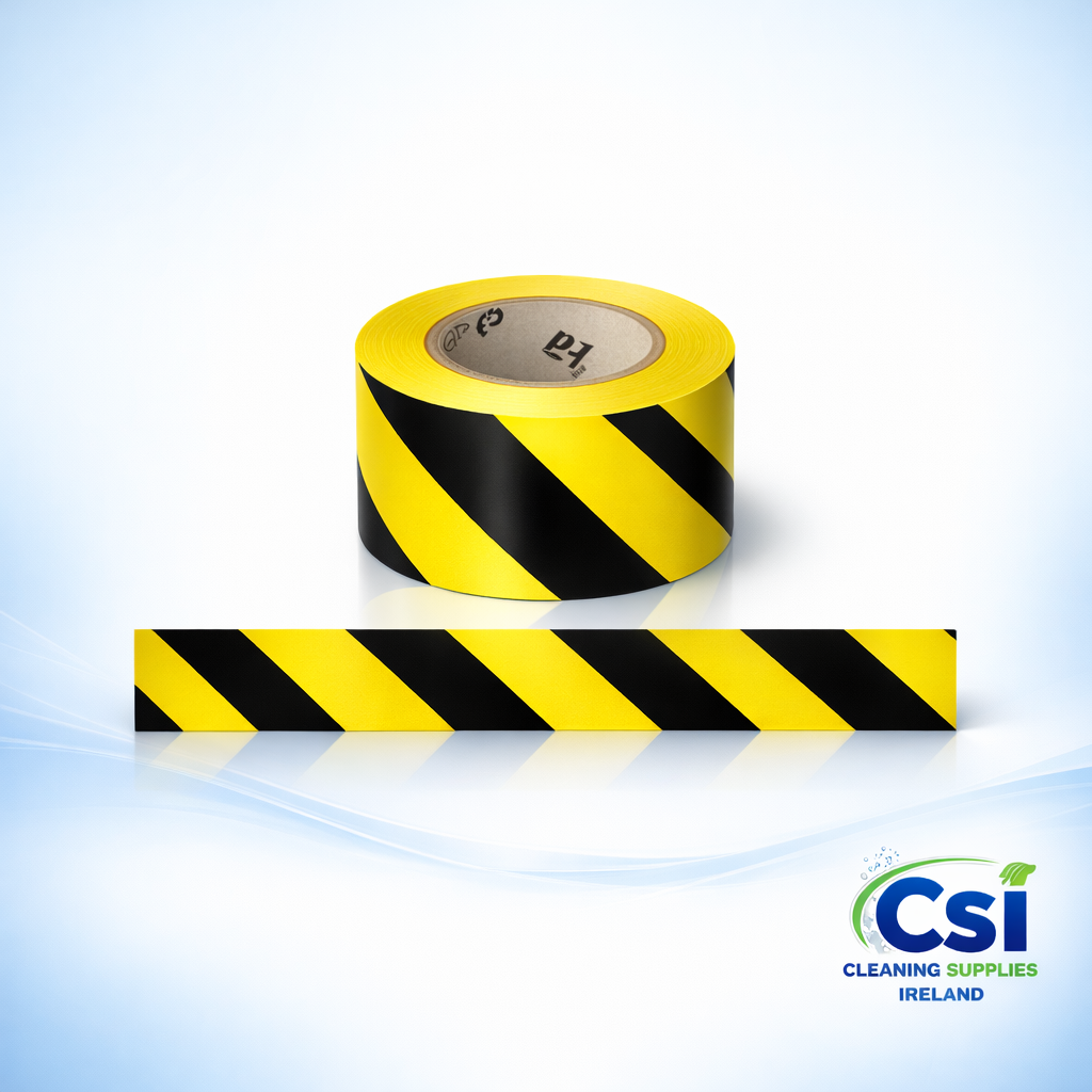 Hazard Yellow Black Floor Marking Tape 4 Roll Pack 33m x 50mm Industrial Safety Tape Ireland