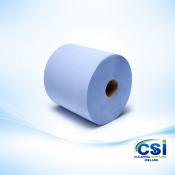 Heavy Duty Blue Centrefeed Roll 2-Ply Glued