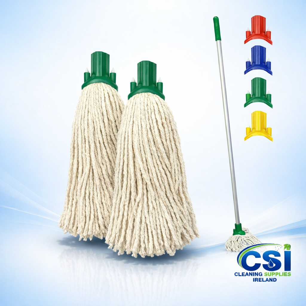 Hygiene Mop and Handle Complete Set with Free Spare Mop Head