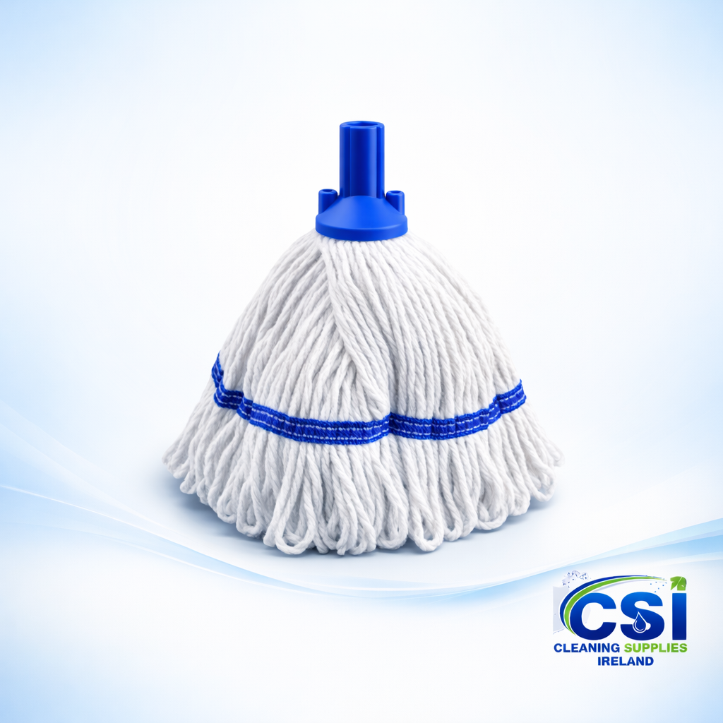 Hygiene Socket Mop Head with Stayflat Band and Looped End Yarn in T1 Screw Thread