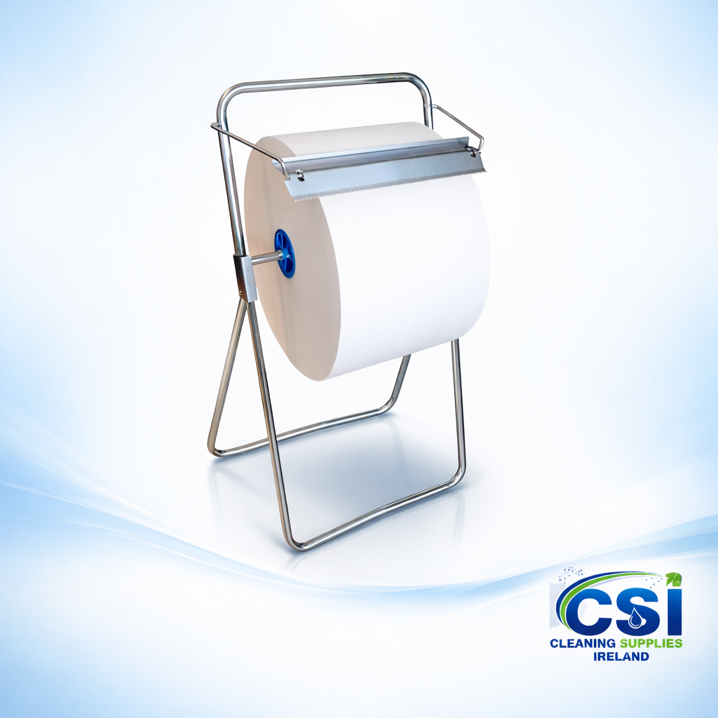 Heavy duty metal industrial paper roll floor stand for monster rolls in Ireland