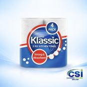 Klassic Kitchen Roll 2-Ply Absorbent Kitchen Towels 24 Pack Bulk