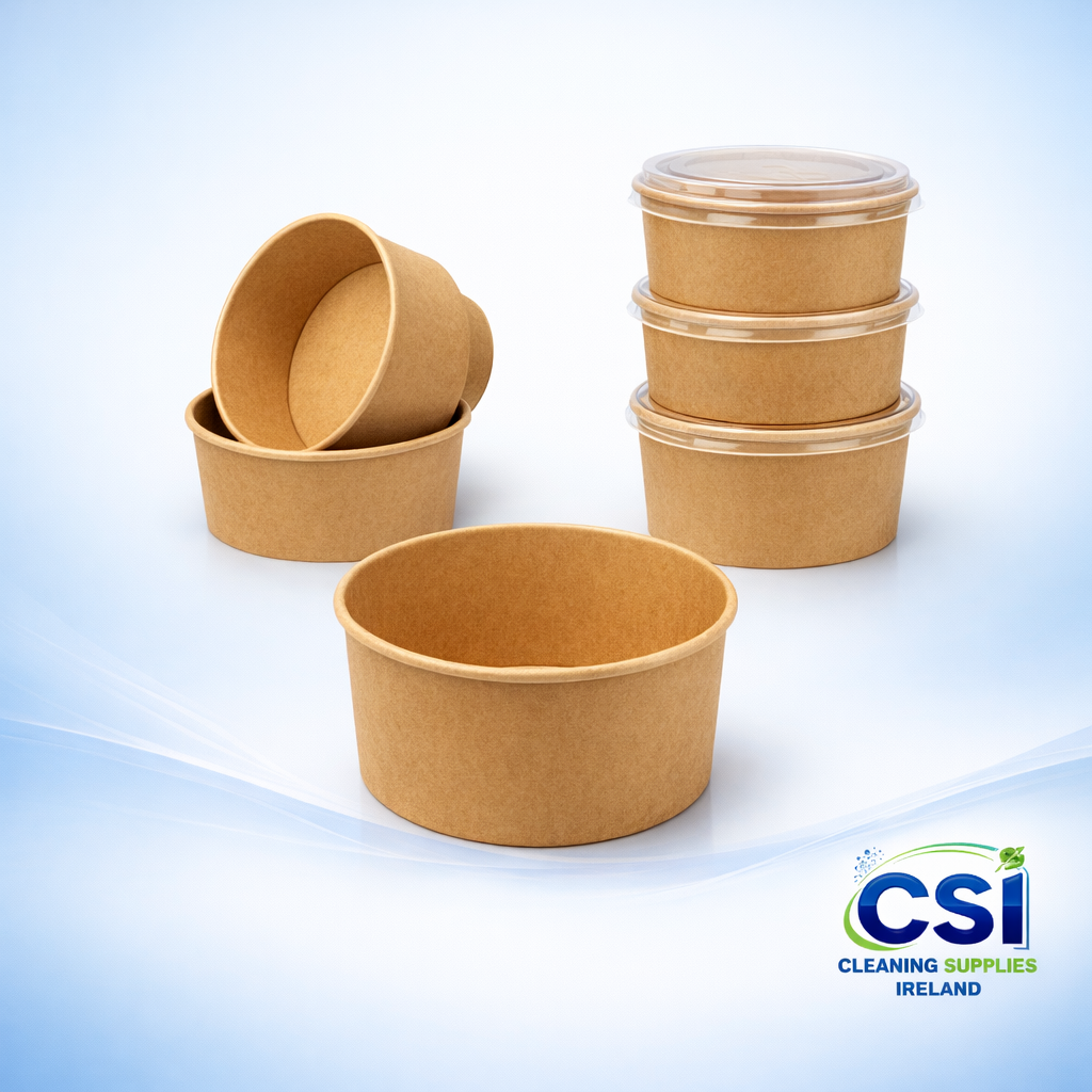 750ml 26oz Brown Kraft paper salad bowl for hot and cold takeaway food