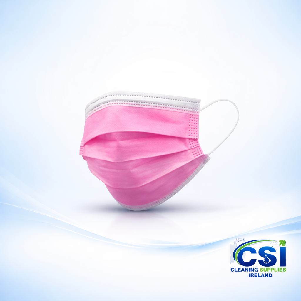 50 pack of Pink Type IIR medical grade surgical face masks for clinical use