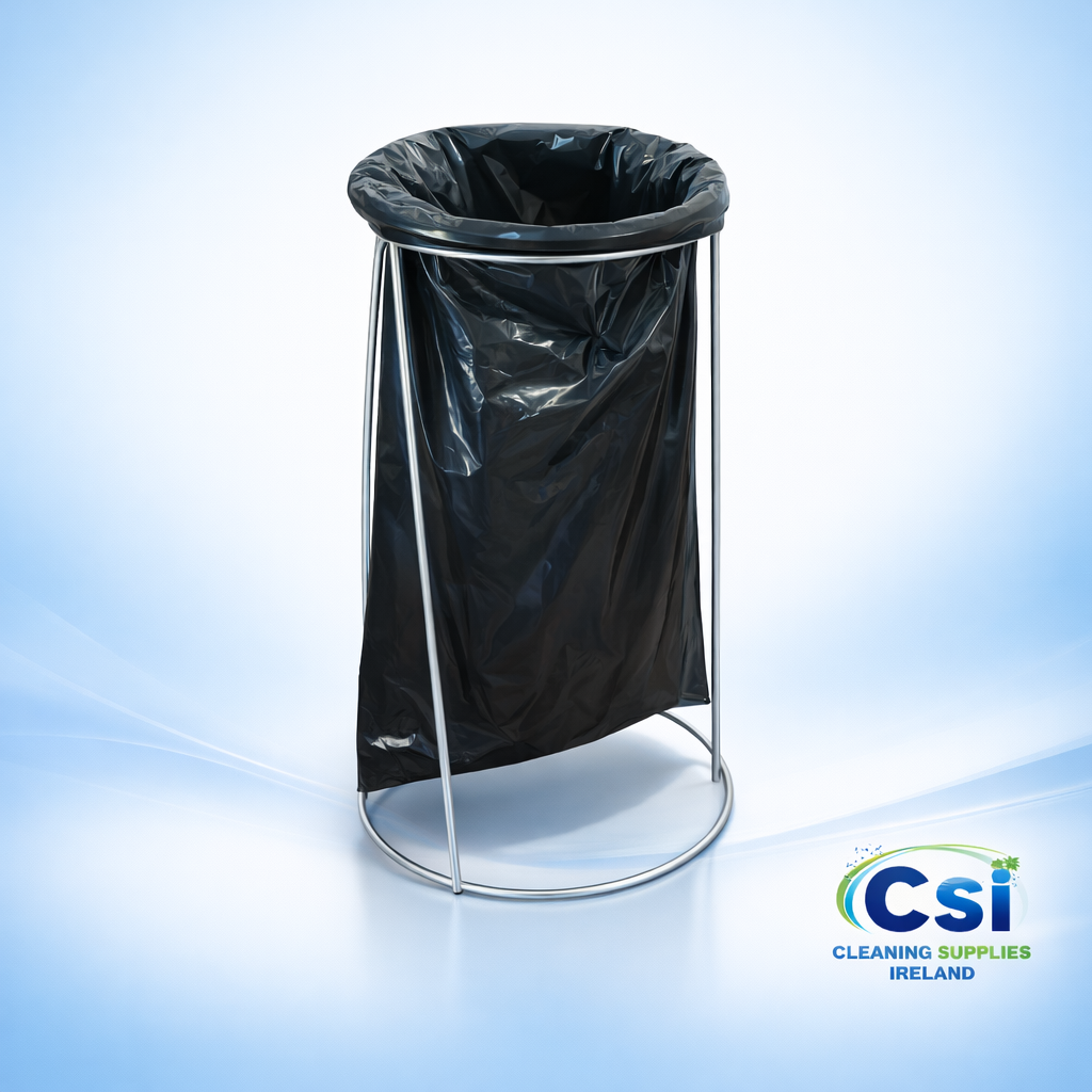 Strong metal wire bin bag holder for indoor and outdoor waste management with 25 free bags