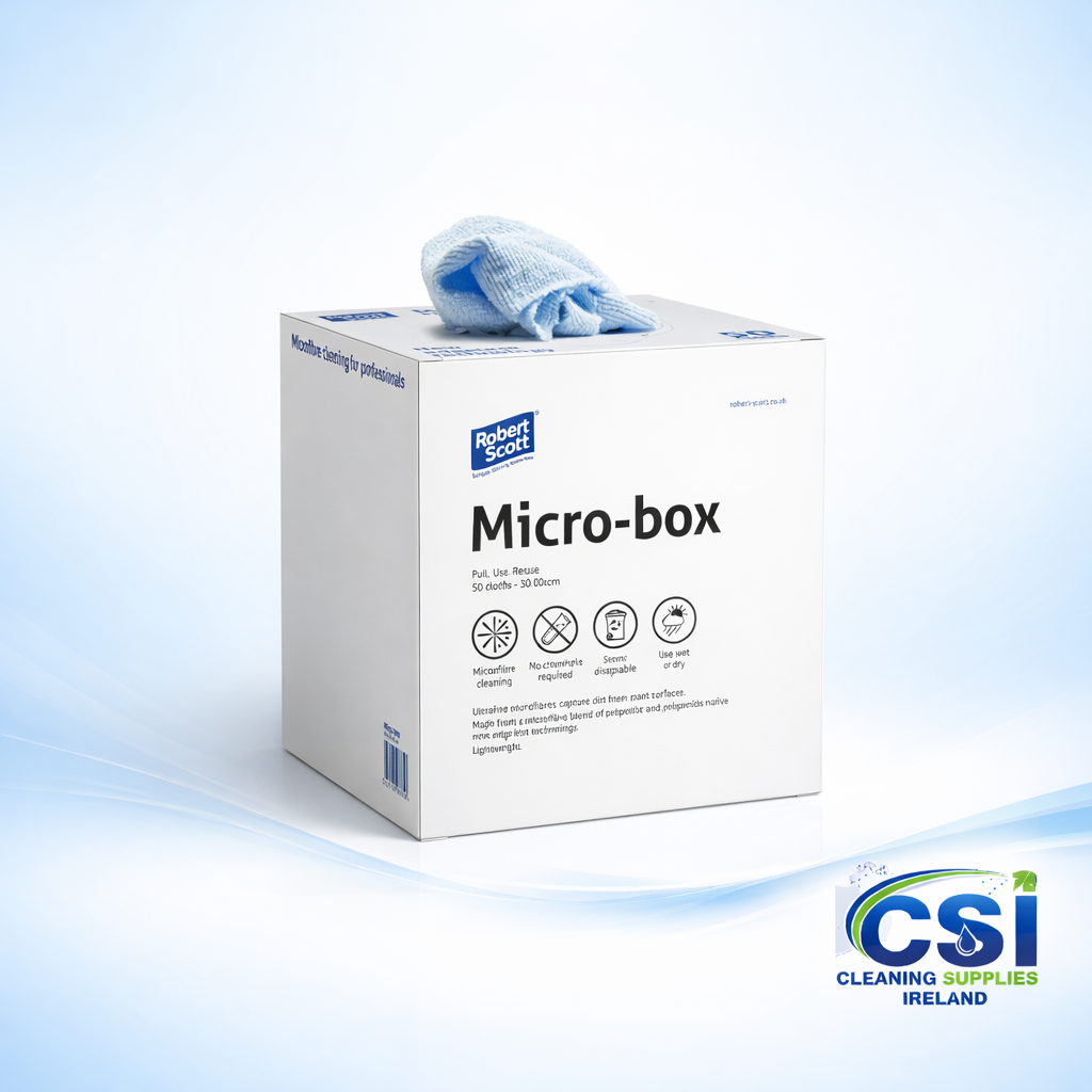 50 Pack of Edgeless Microfiber Cleaning Cloths in a Dispenser Box