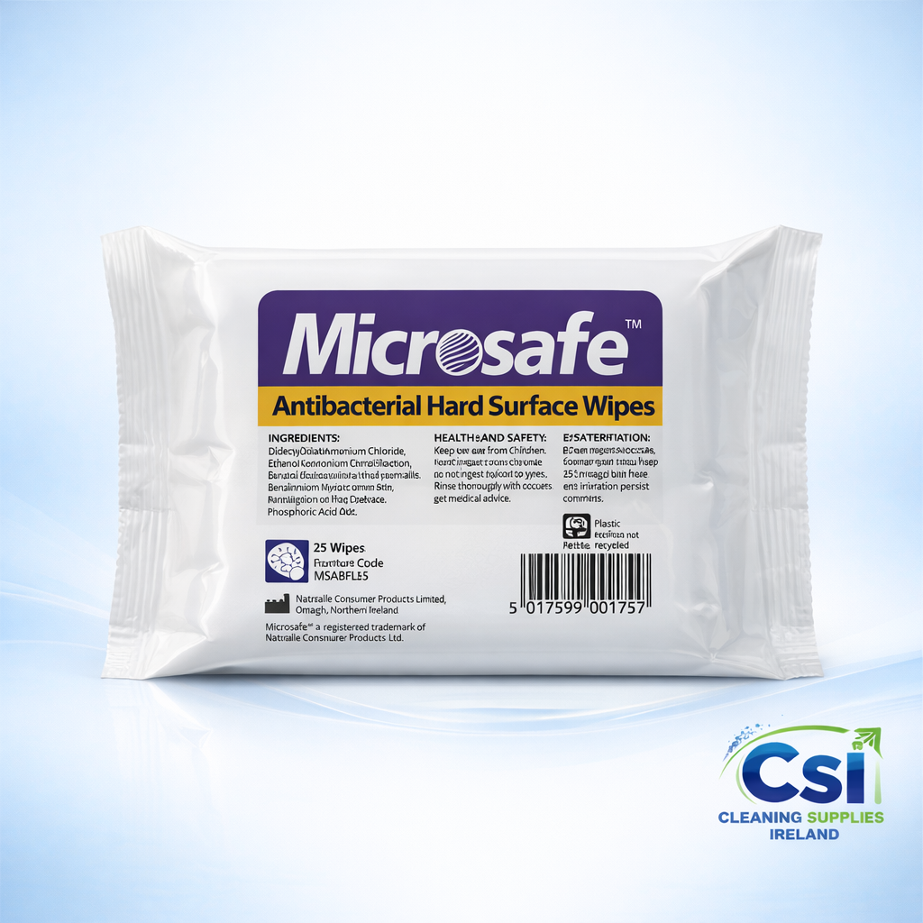 Microsafe Antibacterial Hand and Surface Wipes Alcohol Free 25 Pack Ireland