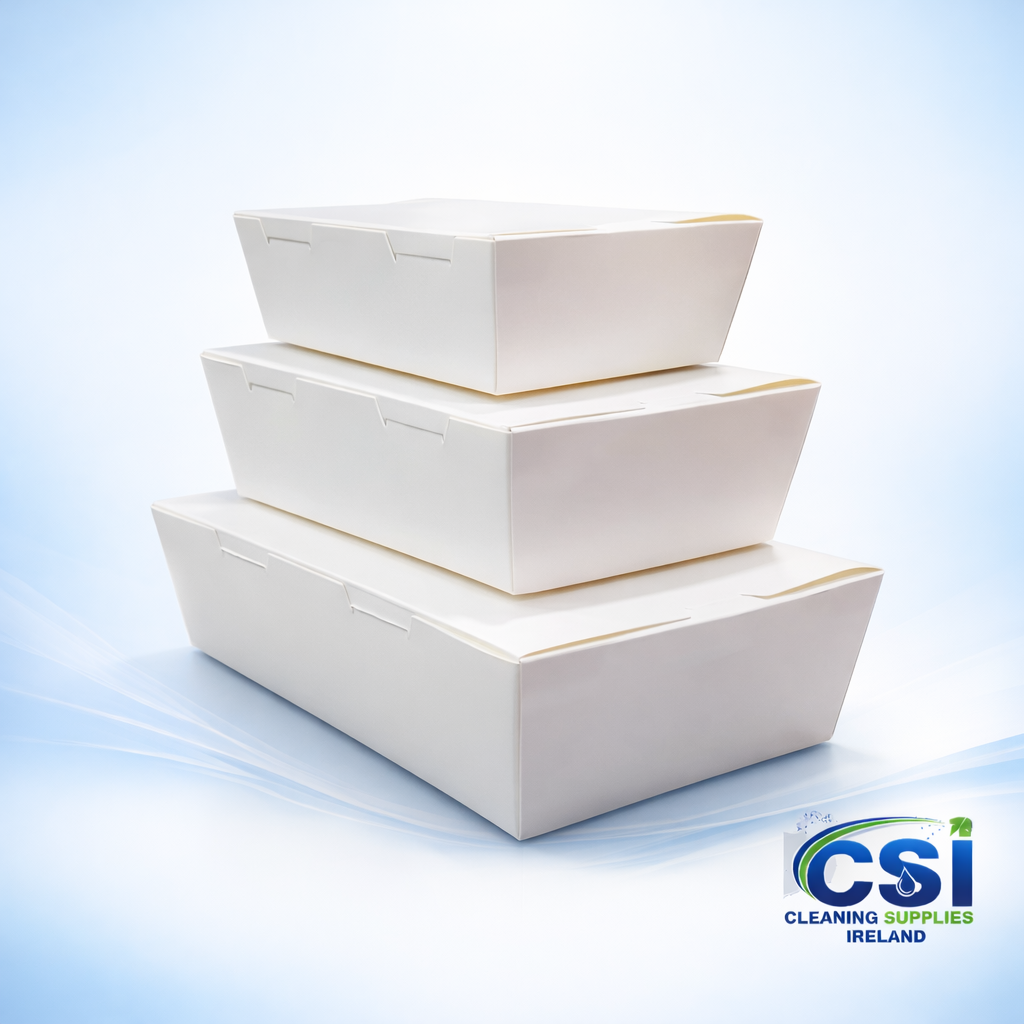 Nested Takeaway Meal Boxes – White Grease Resistant (Case of 300)