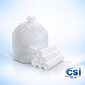 50L Swing Bin Liners White – High Strength Office Bags (15x25x30)