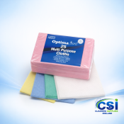 Optima Plus Antibacterial Cleaning Cloths - 25 Pack (Colour Coded)